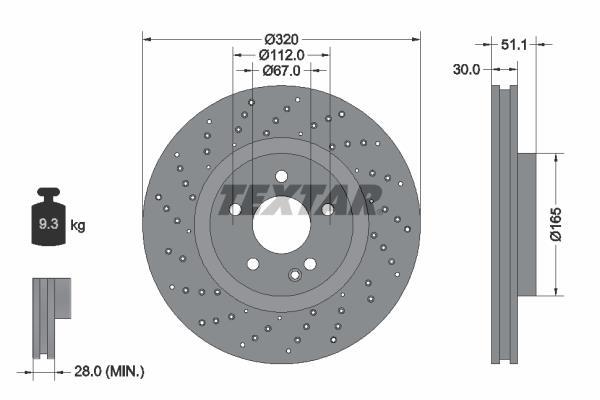 Disques de frein TEXTAR 92262105