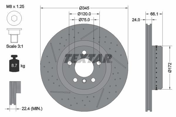 Discos de travão TEXTAR 92265225