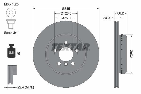 Discos de travão TEXTAR 92265625