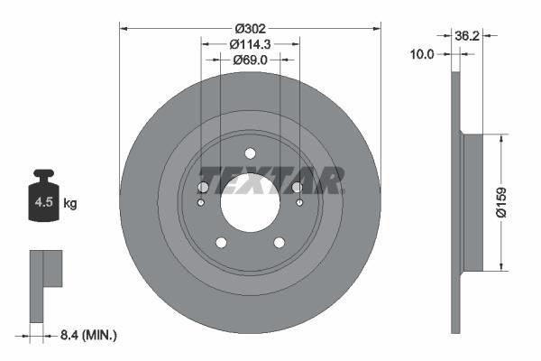 Disques de frein TEXTAR ref. 92267403