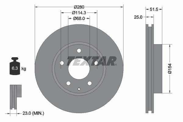 Disques de frein TEXTAR 92267503
