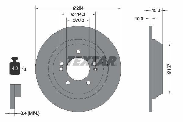 Disques de frein TEXTAR 92267803