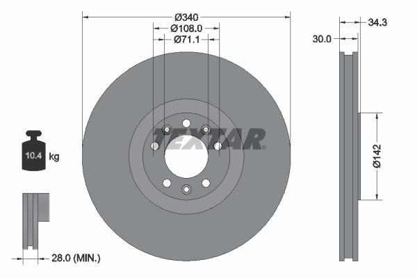 Disques de frein TEXTAR 92268203