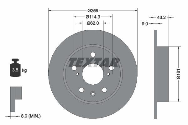 Disques de frein TEXTAR 92268403
