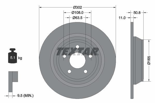 Disques de frein TEXTAR 92268703