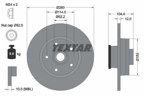 Disques de frein TEXTAR ref. 92268903