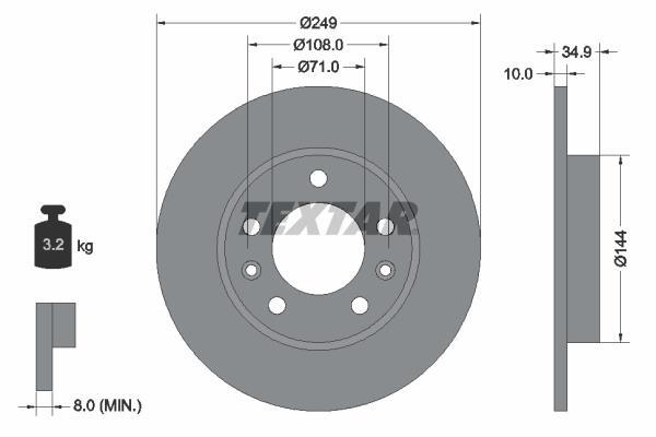 Disques de frein TEXTAR 92269103