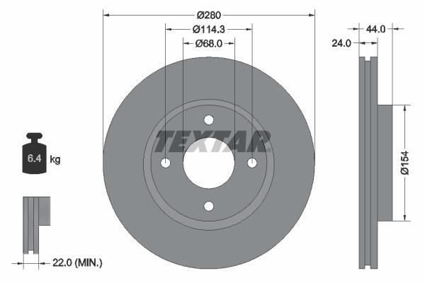 Disques de frein TEXTAR ref. 92269203