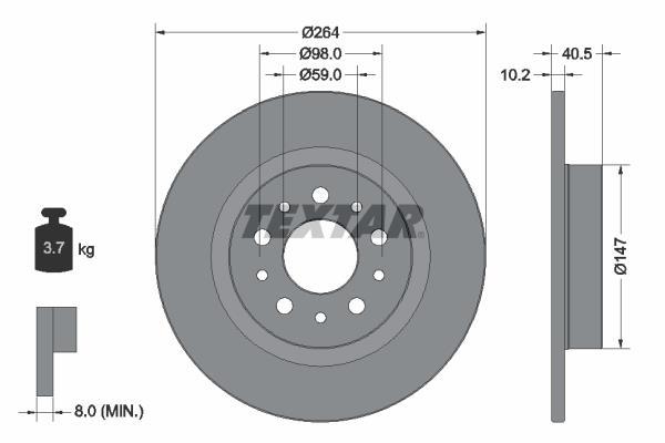 Disques de frein TEXTAR 92271703
