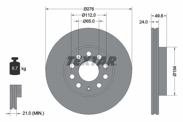 Disques de frein TEXTAR 92271905