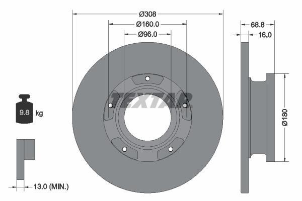 Disques de frein TEXTAR 92273903