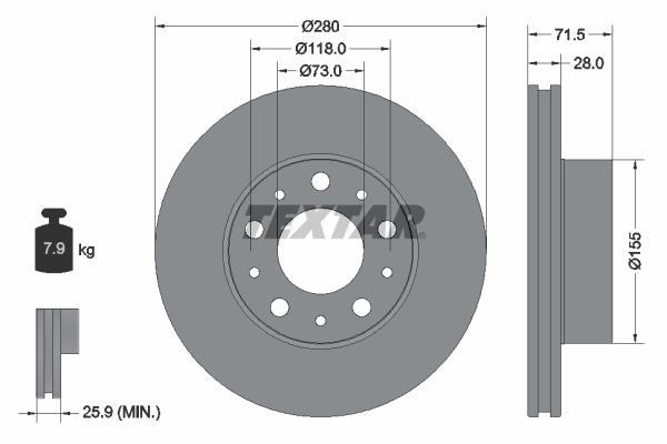 Disques de frein TEXTAR 92275003