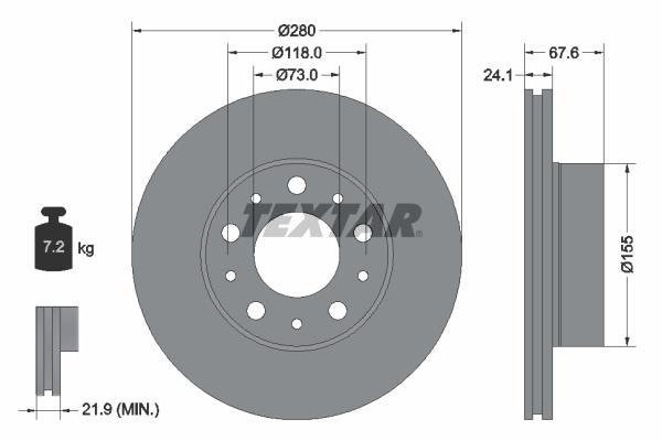 Disques de frein TEXTAR ref. 92275105