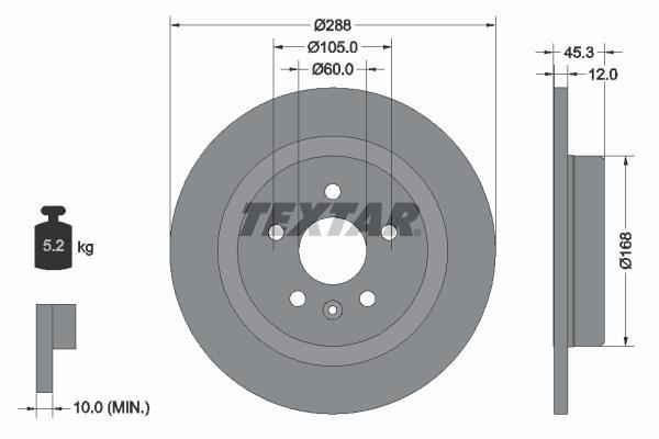 Disques de frein TEXTAR ref. 92275203