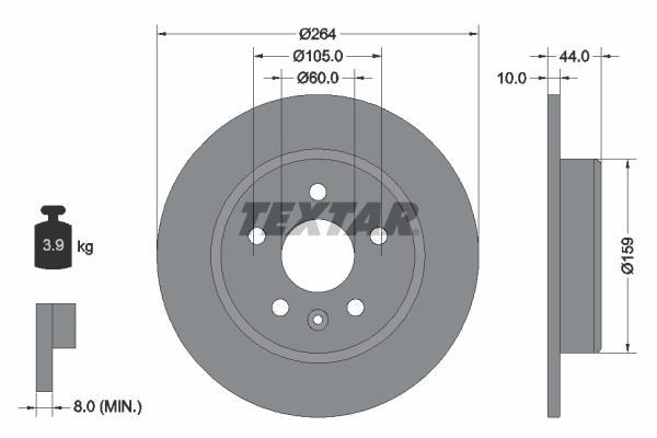 Discos de travão TEXTAR 92275303