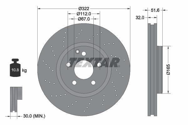 Discos de travão TEXTAR 92277705