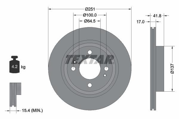 Discos de travão TEXTAR 92278003