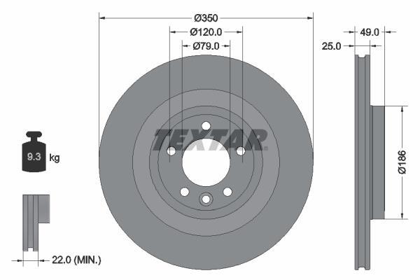 Discos de travão TEXTAR 92278403
