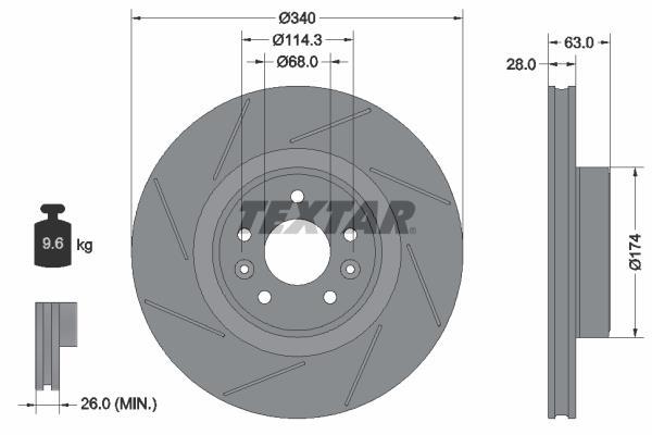 Disques de frein TEXTAR 92282205