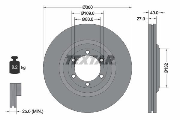 Disques de frein TEXTAR ref. 92282403