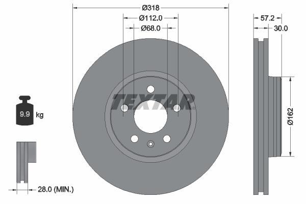 Disques de frein TEXTAR 92282705