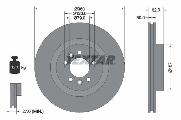Disques de frein TEXTAR ref. 92283205