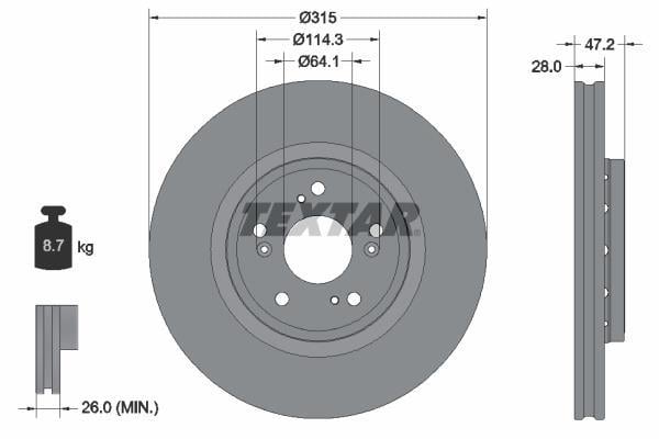 Disques de frein TEXTAR 92283303