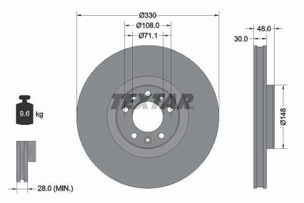 Disques de frein TEXTAR ref. 92283403