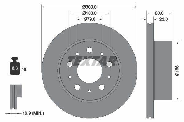 Disques de frein TEXTAR 92284303
