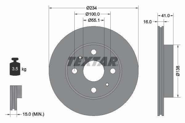 Disques de frein TEXTAR 92285603