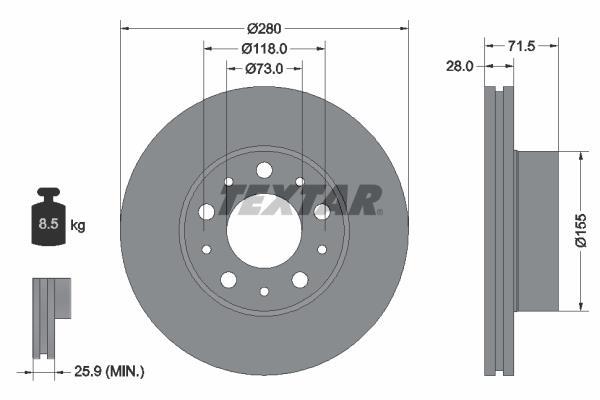 Disques de frein TEXTAR 92286103