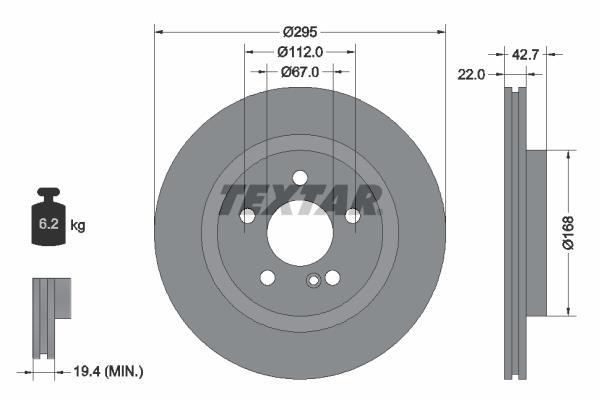 Disques de frein TEXTAR 92286903