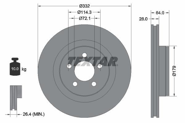 Disques de frein TEXTAR 92287303