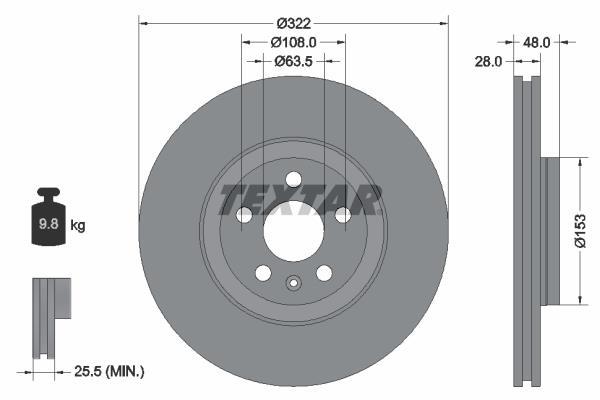 Disques de frein TEXTAR 92287405