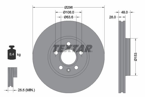 Disques de frein TEXTAR 92287505