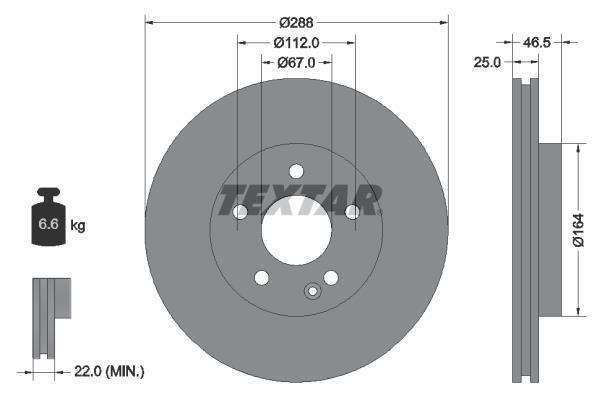 Discos de travão TEXTAR ref. 92287705
