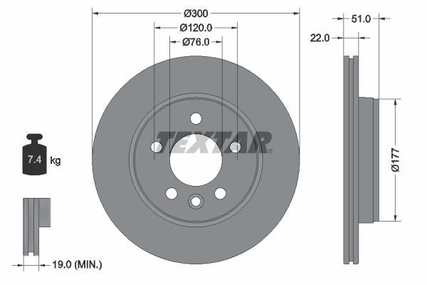 Disques de frein TEXTAR 92288503