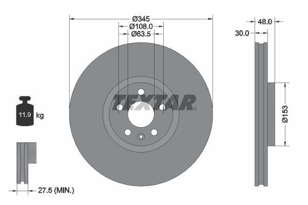 Disques de frein TEXTAR ref. 92289805
