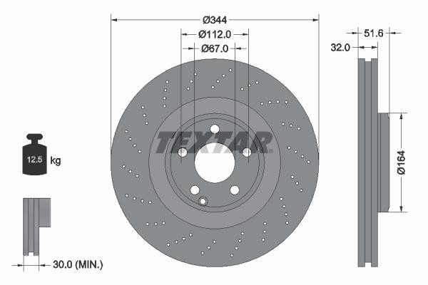 Disques de frein TEXTAR 92289905