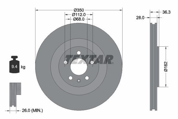 Disques de frein TEXTAR 92290405