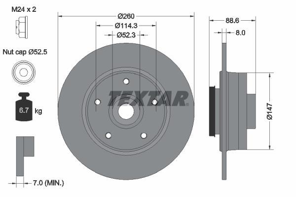 Disques de frein TEXTAR 92291003
