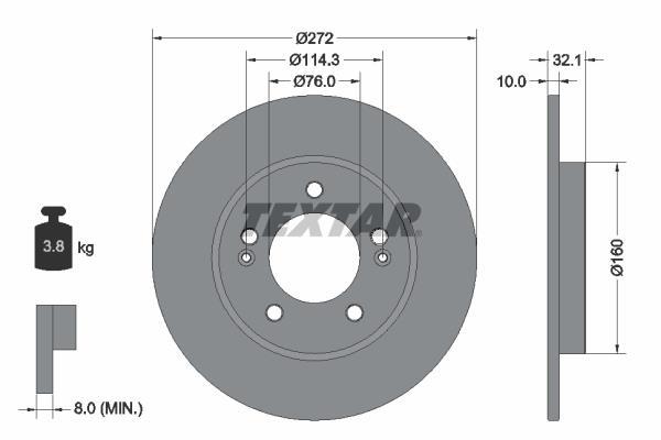 Disques de frein TEXTAR 92291703