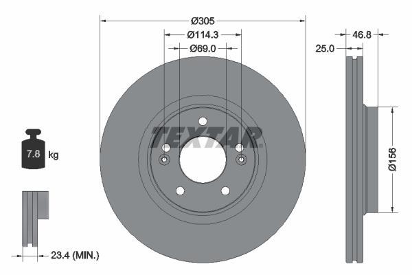Disques de frein TEXTAR ref. 92292205