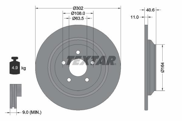 Disques de frein TEXTAR 92292403