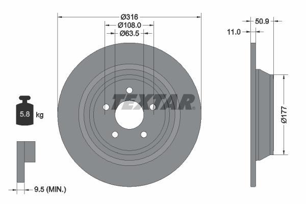 Disques de frein TEXTAR 92292503