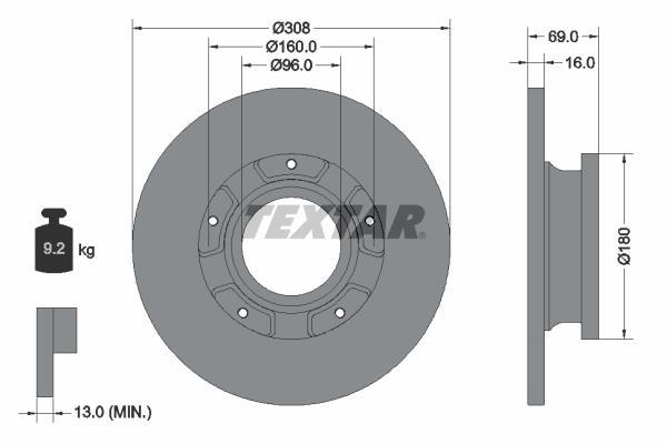Disques de frein TEXTAR 92292603