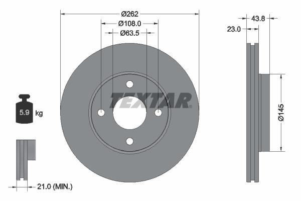 Disques de frein TEXTAR 92292703
