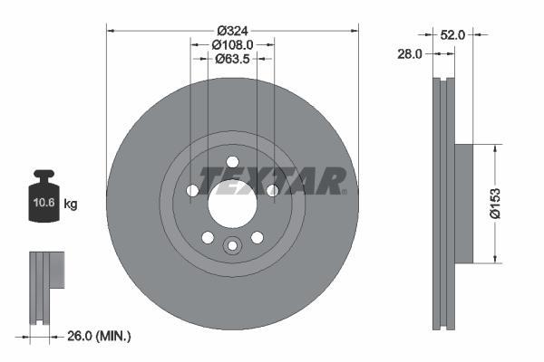 Disques de frein TEXTAR 92293205