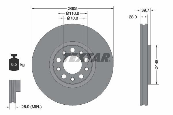 Disques de frein TEXTAR 92293903