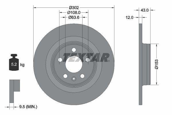 Disques de frein TEXTAR 92295105